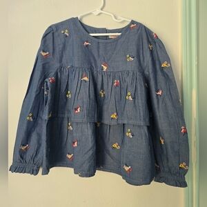 Cath Kidston  Blue Long Sleeve Top Sz 9-10Y